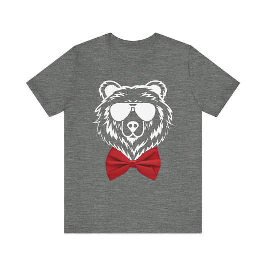 Cool Bear in Bow Tie Mr. Jersey Tee - Fun Graphic T-Shirt for All Occasions